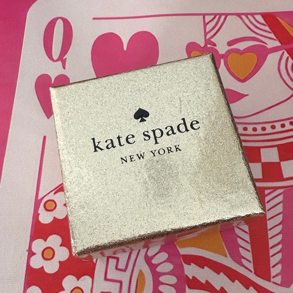 NIB KATE SPADE NEW YORK Silver Tone Mini Pave CZ Ribbon Necklace & Earr… - Picture 7 of 8